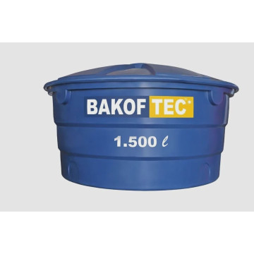Caixa D'água redonda com Tampa 1500L de Fibra Azul Bakof Tec