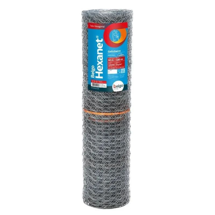 Tela Belgo Hexanet 2X18 - 1,80X50M - Galinheiro