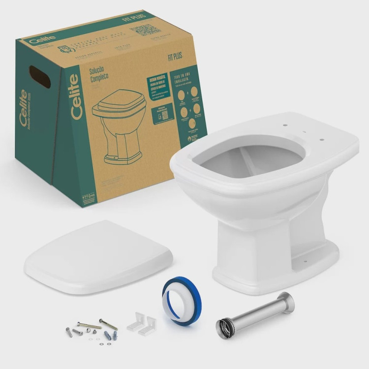 Vaso Sanitário Convencional com Assento Soft Close Fit Plus Celite