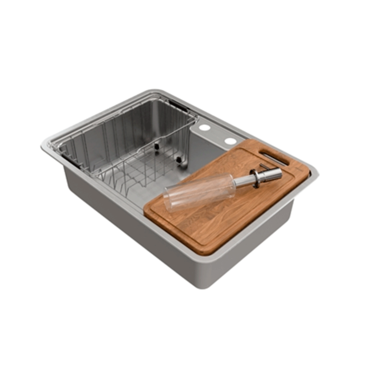 Cuba Inox Sobrepor Embutir Massima 68x48x20 sem Acessórios com Válvula Docol