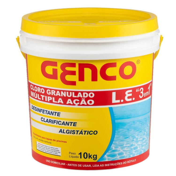 Cloro Granulado 3 em 1 Multi Ação Clarificante Piscina 10kg