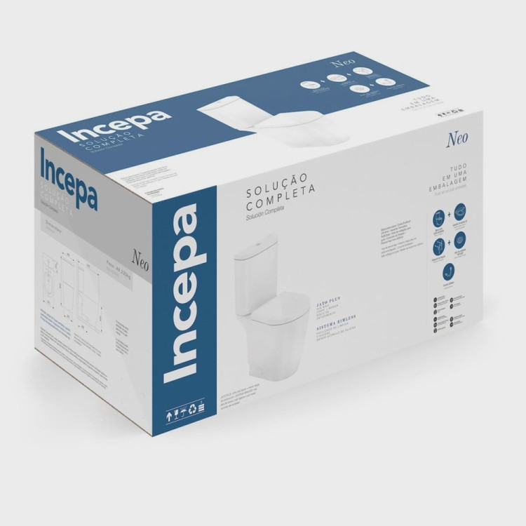 Kit Vaso Sanitário com Caixa Acoplada e Assento Soft Close Neo Incepa