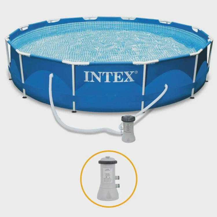 Piscina Intex 4.485 Litros Estrutural Azul Com Bomba Filtrante