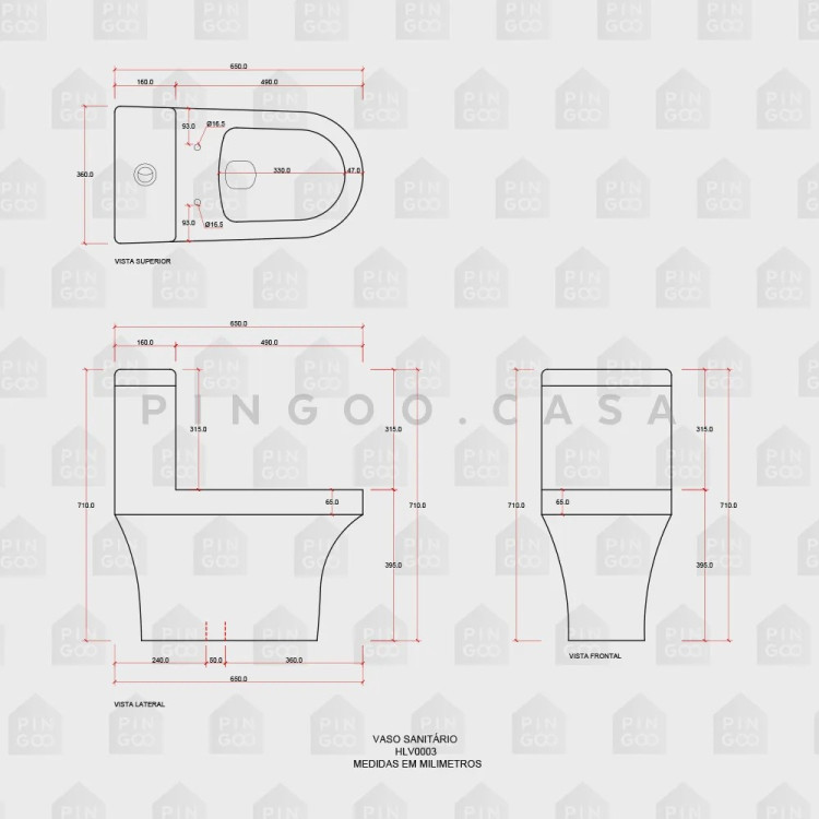 Vaso sanitário Monobloco Ônix pingoo.casa - Branco